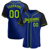 Custom Royal Neon Green-Black Authentic Raglan Sleeves Baseball Jersey