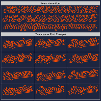 Custom Navy Orange Authentic Raglan Sleeves Baseball Jersey