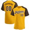 Custom Gold Brown-White Authentic Raglan Sleeves Baseball Jersey