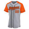 Custom Gray Orange-Black Authentic Raglan Sleeves Baseball Jersey