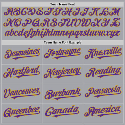 Custom Gray Purple-Old Gold Authentic Raglan Sleeves Baseball Jersey