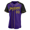 Custom Purple Old Gold-Black Authentic Raglan Sleeves Baseball Jersey