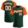 Custom Green White-Orange Authentic Raglan Sleeves Baseball Jersey