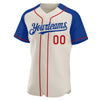 Custom Cream Red-Royal Authentic Raglan Sleeves Baseball Jersey