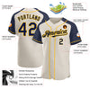 Custom Cream Navy-Gold Authentic Raglan Sleeves Baseball Jersey