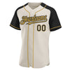 Custom Cream Black-Old Gold Authentic Raglan Sleeves Baseball Jersey