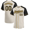 Custom Cream Black-Old Gold Authentic Raglan Sleeves Baseball Jersey