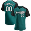 Custom Teal White-Black Authentic Raglan Sleeves Baseball Jersey