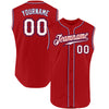 Custom Red White-Royal Authentic Sleeveless Baseball Jersey