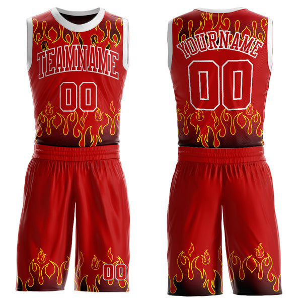 X23 Black Red Custom Sublimated Basketball Uniforms