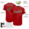 Custom Red Black-City Cream Authentic Baseball Jersey