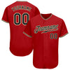 Custom Red Black-City Cream Authentic Baseball Jersey