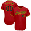 Custom Red Black-Gold Authentic Baseball Jersey