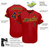 Custom Red Navy-Gold Authentic Baseball Jersey