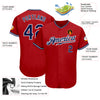 Custom Red White-Navy Authentic Baseball Jersey