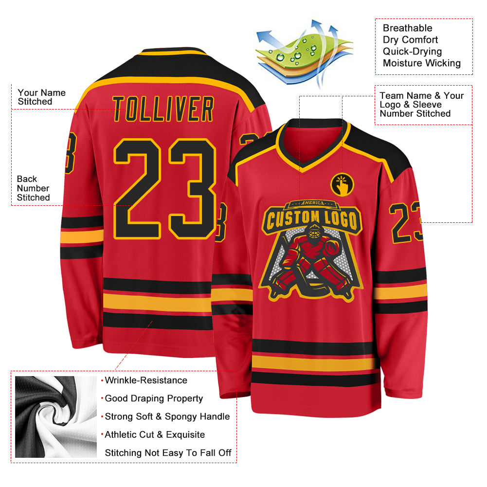  Custom Hockey Jersey Personalize Sewing/Printing Name