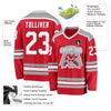 Custom Red White-Gray Hockey Jersey