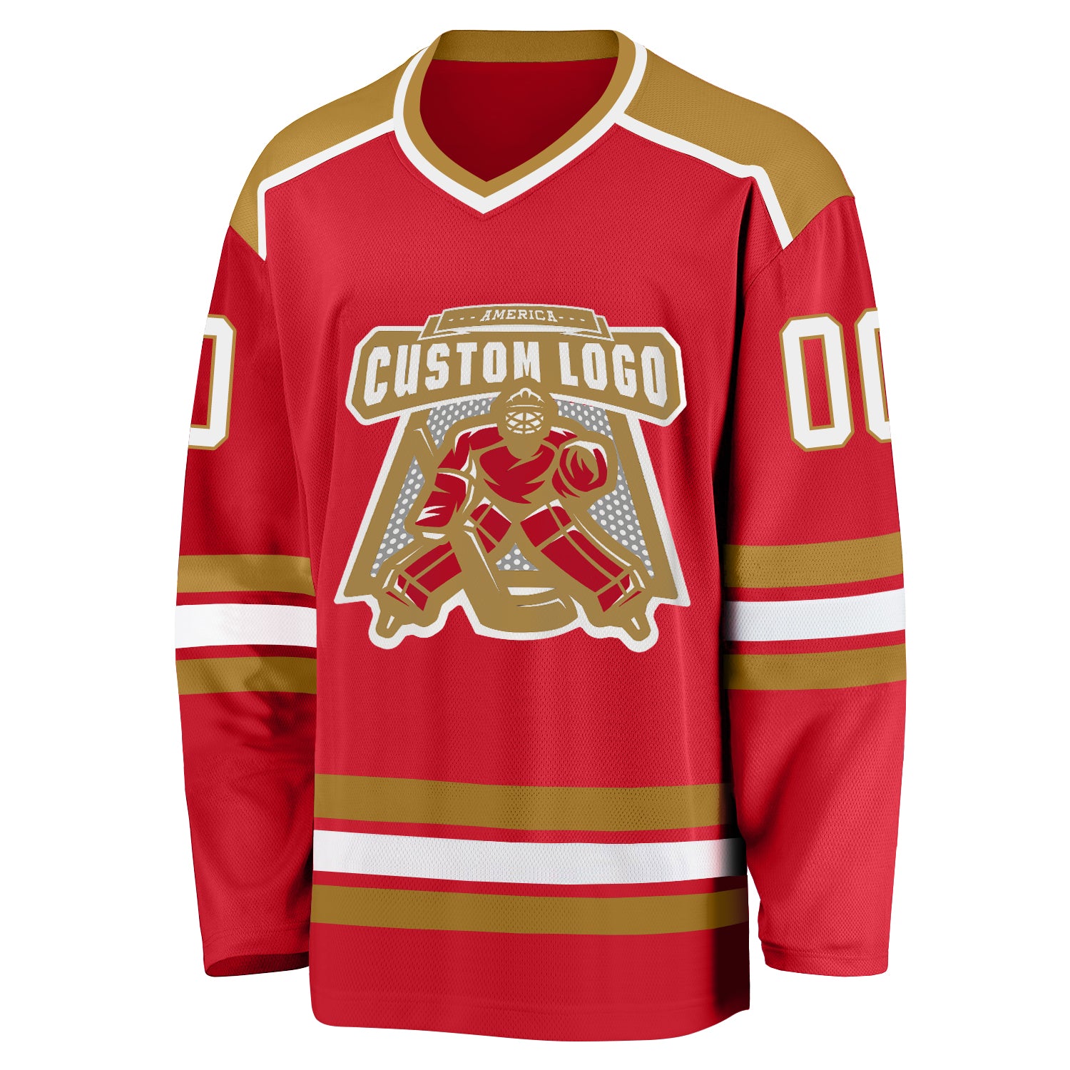 Custom Hockey Jerseys with A Chiefs Embroidered Twill Logo Adult Small / (name and Sleeve Numbers) / White