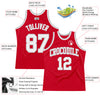 Custom Red White-Gray Authentic Throwback Basketball Jersey