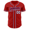 Custom Red White-Royal Authentic Baseball Jersey