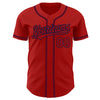 Custom Red Red-Navy Authentic Baseball Jersey