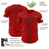 Custom Red Red-Black Authentic Baseball Jersey