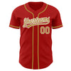 Custom Red Old Gold-White Authentic Baseball Jersey