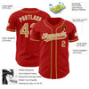 Custom Red Old Gold-White Authentic Baseball Jersey