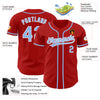 Custom Red Light Blue-White Authentic Baseball Jersey