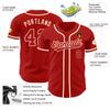 Custom Red Red-Cream Authentic Baseball Jersey