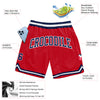 Custom Red Navy-White Authentic Throwback Basketball Shorts