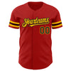 Custom Red Black-Gold Authentic Baseball Jersey