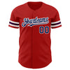 Custom Red Navy-White Authentic Baseball Jersey