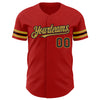 Custom Red Black-Old Gold Authentic Baseball Jersey