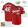 Custom Red Black Authentic Throwback Baseball Jersey