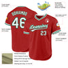 Custom Red White-Kelly Green Authentic Throwback Baseball Jersey