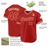 Custom Red Cream Authentic Throwback Baseball Jersey