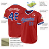 Custom Red Royal-White Authentic Throwback Baseball Jersey