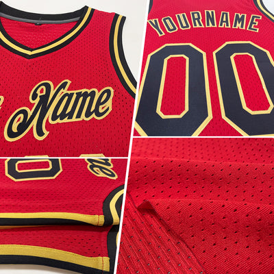 Custom Red White Authentic Throwback Basketball Jersey