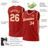 Custom Red Cream Authentic Throwback Basketball Jersey