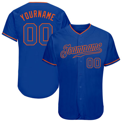 Custom Royal Royal-Orange Authentic Baseball Jersey