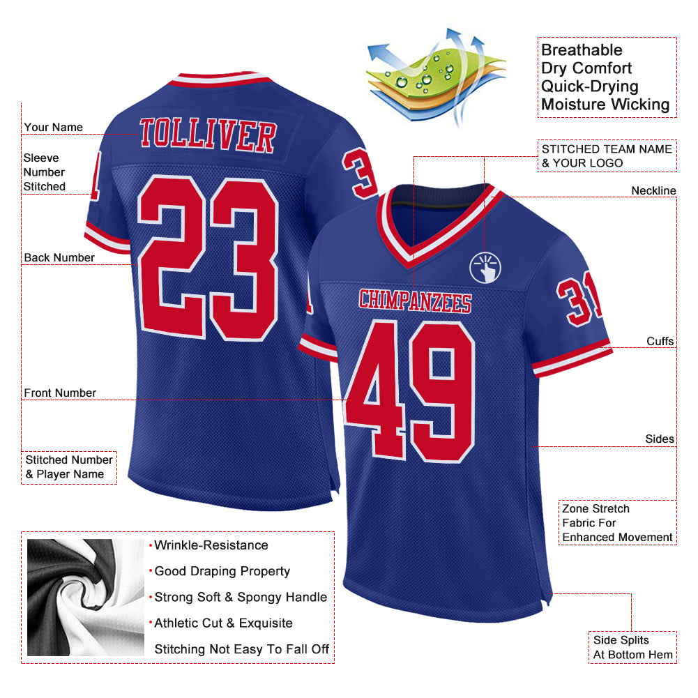 Design 31/Red and Royal Blue Soccer Kit