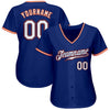 Custom Royal White-Orange Authentic Baseball Jersey