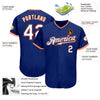 Custom Royal White-Orange Authentic Baseball Jersey