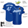 Custom Royal Light Blue Pinstripe Light Blue-White Authentic Baseball Jersey