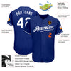 Custom Royal White-Orange Authentic Baseball Jersey