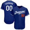 Custom Royal White-Orange Authentic Baseball Jersey