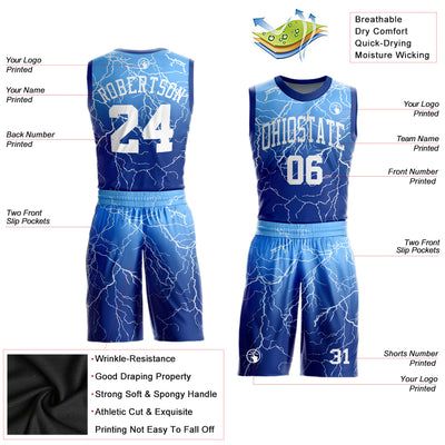 FIITG Custom Basketball Suit Jersey Royal White-Light Blue Round Neck Sublimation