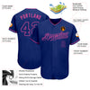 Custom Royal Royal-Pink Authentic Baseball Jersey