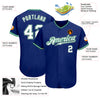 Custom Royal White Kelly Green-Gray Authentic Baseball Jersey